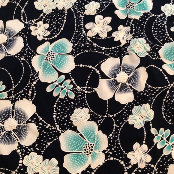 R&K Women's blue white green Floral Size 14 P Formal office party special event - Picture 4 of 11